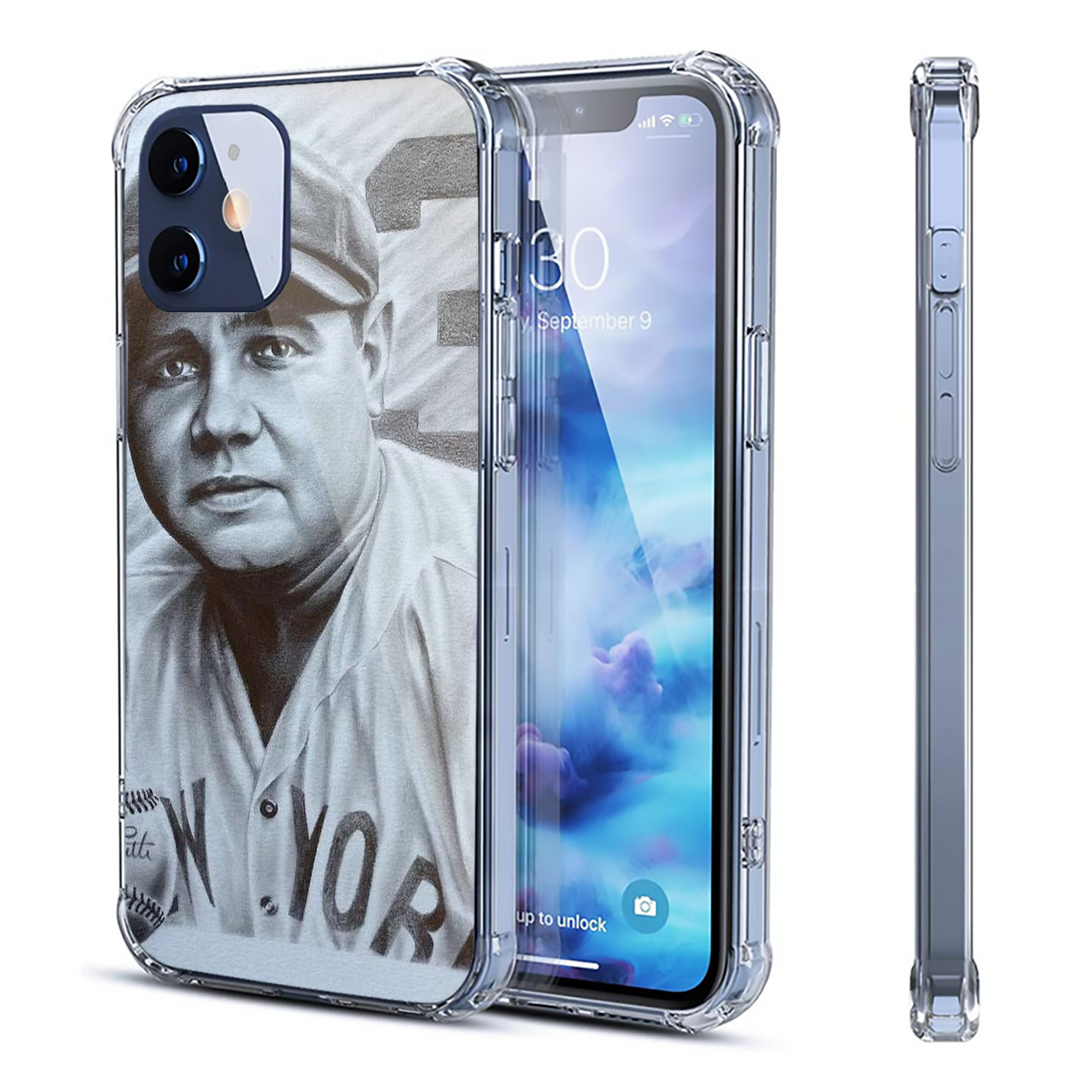 Babe Ruth 29 Clear IPhone 12 Case – Soft TPU With UV Print – Enhanced Drop Protection, Precise Fit, Anti-Fingerprint, Customizable Design, Scratch-Resistant, Yellow-Resistant